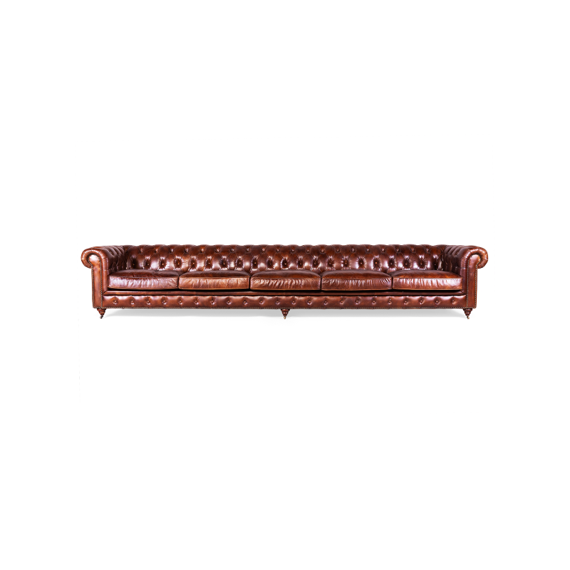 Диван прямой Chesterfield Edman коричневый